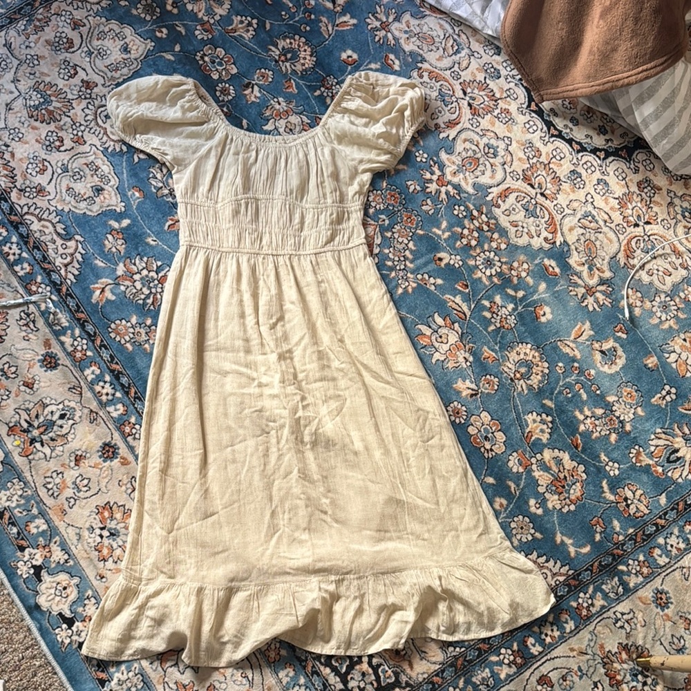 Linen milkmaid dress